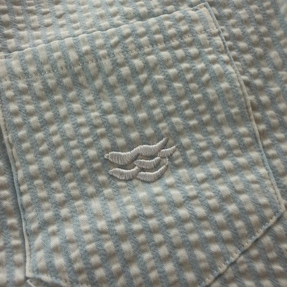 Henry Duval Boys Light Blue White Seersucker Elastic Waist Shorts Size 10
